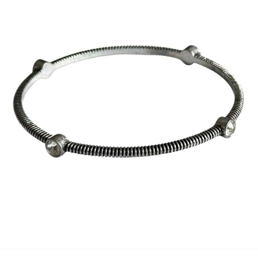 TWO R.J. Graziano CN Signed Silver Tone Bracelets With Bezel Set Rhinestones - Picture 8 of 12